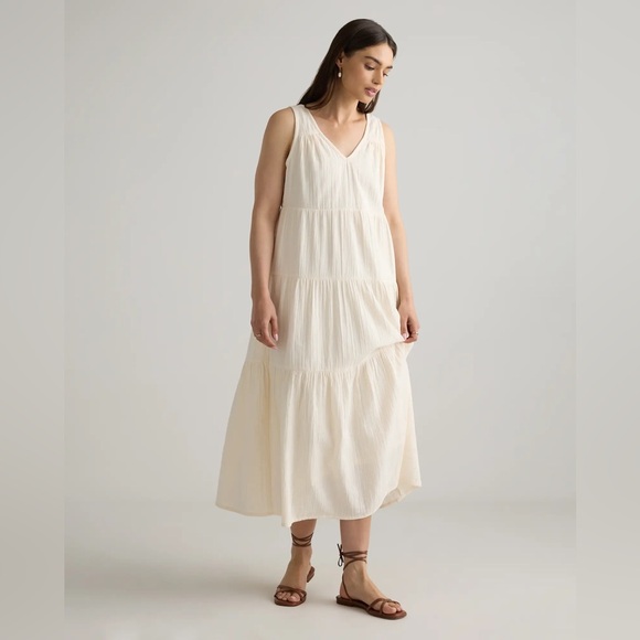 Quince 100% Organic Cotton Gauze Tiered Maxi Dress - Picture 5 of 8